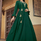 Designer Gown Muslin Green Embroidered Gown