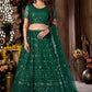 Lehenga Choli Net Green Embroidered Lehenga Choli