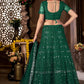 Lehenga Choli Net Green Embroidered Lehenga Choli