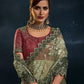 Classic Net Green Sequins Saree