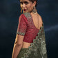 Classic Net Green Sequins Saree