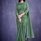 Classic Net Green Embroidered Saree