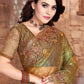 Contemporary Net Green Embroidered Saree