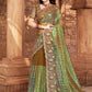 Contemporary Net Green Embroidered Saree