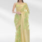 Contemporary Organza Green Zari Saree