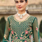 Pant Style Suit Net Green Cord Work Salwar Kameez