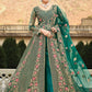 Pant Style Suit Net Green Cord Work Salwar Kameez