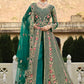 Pant Style Suit Net Green Cord Work Salwar Kameez