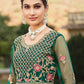 Pant Style Suit Net Green Cord Work Salwar Kameez
