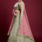 A Line Lehenga Georgette Green Dori Work Lehenga Choli