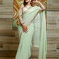 Classic Georgette Green Embroidered Saree