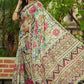 Classic Linen Green Print Saree