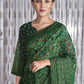 Contemporary Linen Green Embroidered Saree