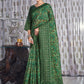 Contemporary Linen Green Embroidered Saree