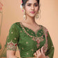 Contemporary Organza Green Embroidered Saree
