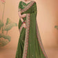 Contemporary Organza Green Embroidered Saree