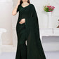 Designer Georgette Green Embroidered Saree