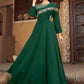Gown Muslin Green Embroidered Gown