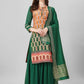 Palazzo Salwar Suit Silk Green Jacquard Work Salwar Kameez