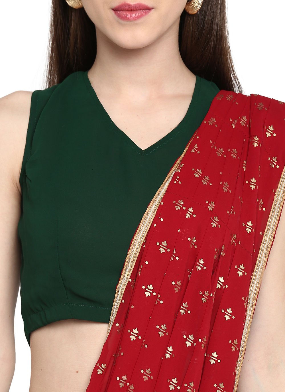 Classic Georgette Green Print Saree