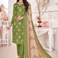 Straight Salwar Suit Pashmina Green Digital Print Salwar Kameez