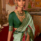 Contemporary Patola Silk Green Patch Border Saree
