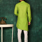 Kurta Pyjama Cotton Green Plain Mens