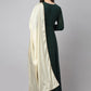 Gown Georgette Green Plain Gown