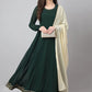 Gown Georgette Green Plain Gown