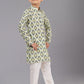 Kurta Pyjama Polyester Green Digital Print Kids