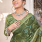 Classic Georgette Green Print Saree