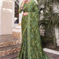 Classic Georgette Green Print Saree