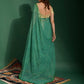 Classic Chiffon Green Mirror Saree