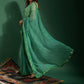 Classic Chiffon Green Mirror Saree
