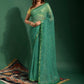 Classic Chiffon Green Mirror Saree