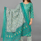 Salwar Suit Cotton Green Print Salwar Kameez