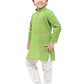 Kurta Pyjama Cotton Green Print Kids