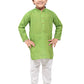 Kurta Pyjama Cotton Green Print Kids