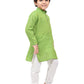 Kurta Pyjama Cotton Green Print Kids