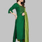 Pant Style Suit Blended Cotton Green Embroidered Salwar Kameez