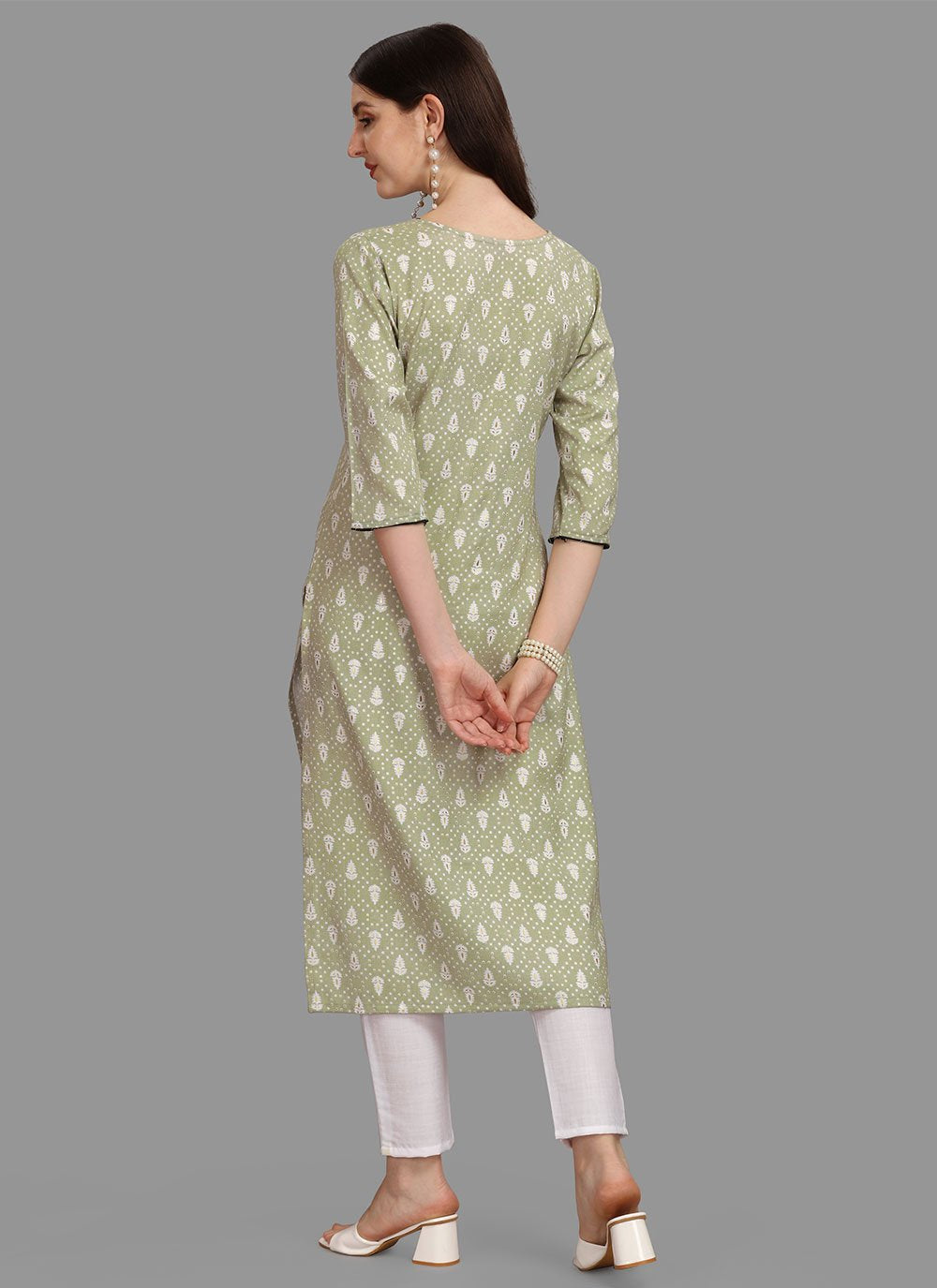 Casual Kurti Rayon Green Print Kurtis