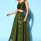 Readymade Lehenga Choli Poly Silk Green Print Lehenga Choli