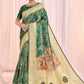 Contemporary Tissue Green Print Saree