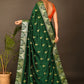 Contemporary Rangoli Green Embroidered Saree