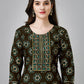 Designer Kurti Rayon Green Embroidered Kurtis