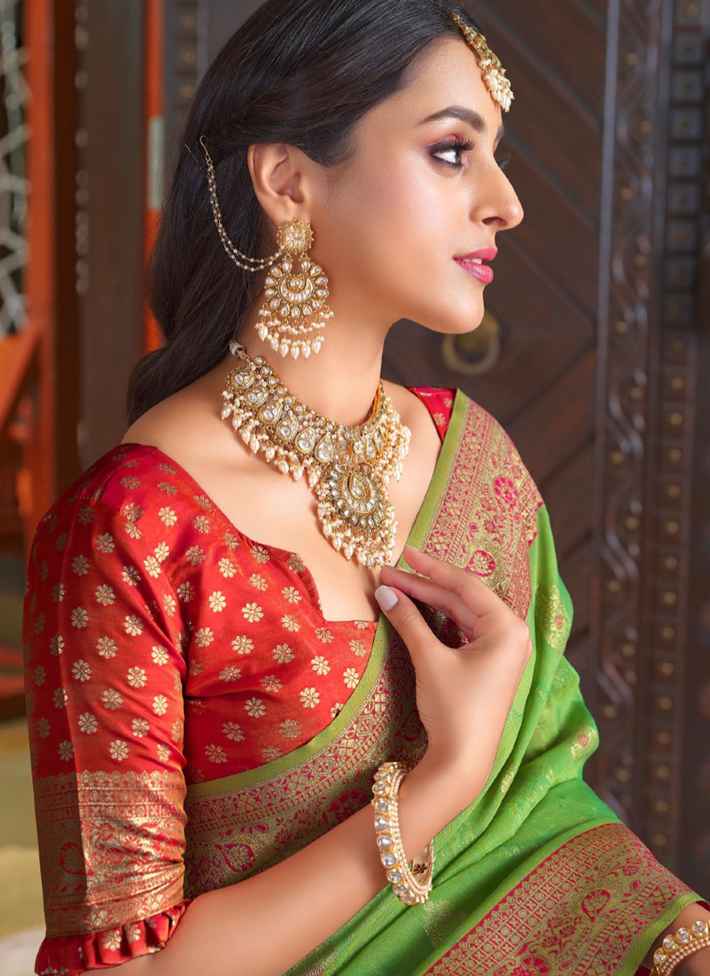 Classic Silk Green Weaving Saree