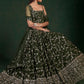 Lehenga Choli Georgette Green Sequins Lehenga Choli