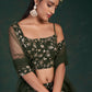 Lehenga Choli Georgette Green Sequins Lehenga Choli