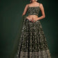 Lehenga Choli Georgette Green Sequins Lehenga Choli