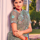 Classic Net Green Booti Saree
